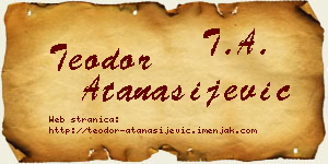 Teodor Atanasijević vizit kartica